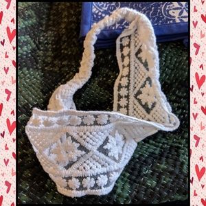 🆕🌻 Chic Hippie Boho Crochet White Lace Headwrap